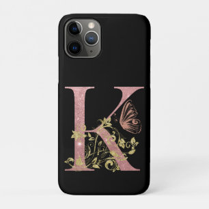 Extravagant rosa Glitzer Letter K Case-Mate iPhone Hülle