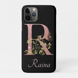 Extravagant rosa Glitzer Letter R Personalisiert Case-Mate iPhone Hülle