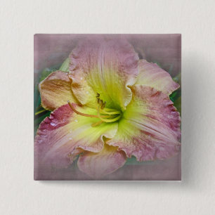 Extravagant rosa Taglilie Blossom Button