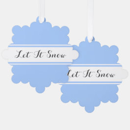 Extravagant Schwarz "Let it Snow" Hellblaue, weiße Ornament Karte