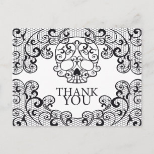 Extravagant Sugar Skull Calavera Vielen Dank Postkarte