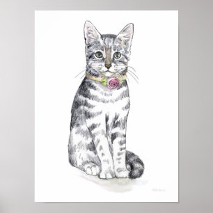 Extravagant Tabby Cat Poster