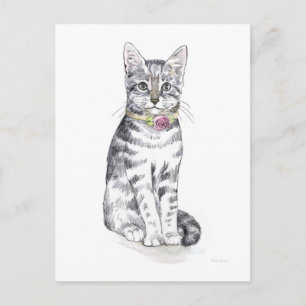 Extravagant Tabby Cat Postkarte