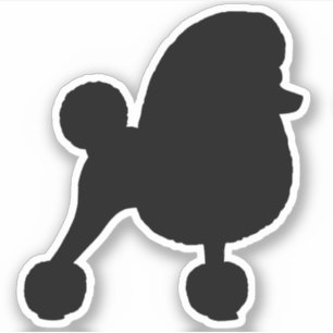 Extravagant Toy Poodle Dog Silhouette Vinyl Sticke Aufkleber