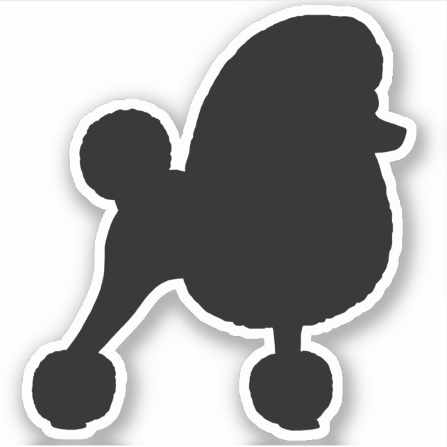 Extravagant Toy Poodle Dog Silhouette Vinyl Sticke Aufkleber (Vorderseite)