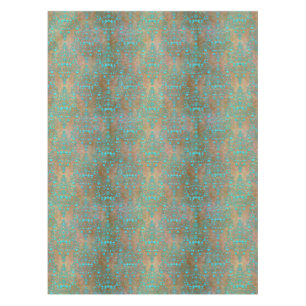 Extravagant Türkis über braunen Damaske Tischdecke