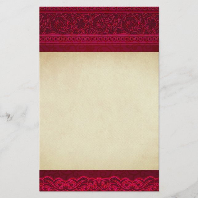 Extravagant und elegant roter Hintergrund Stilvoll Briefpapier (Vorderseite)
