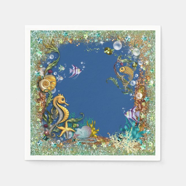 Extravagant unter dem Meer Serviette (Vorderseite)