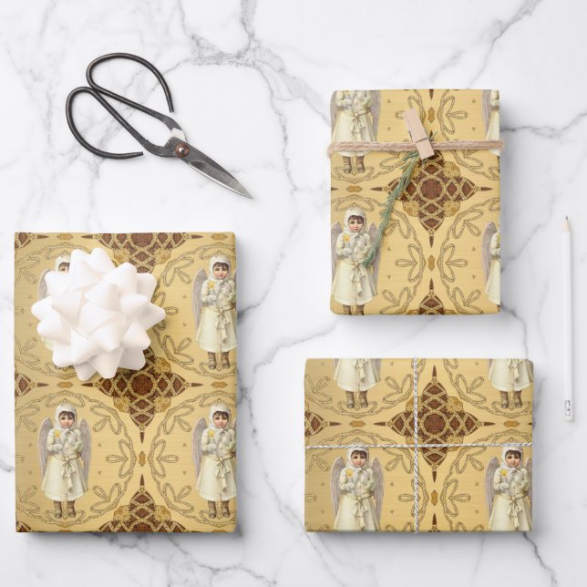Extravagant Viktorianischer Angel Geschenkpapier Set (Vorderseite)