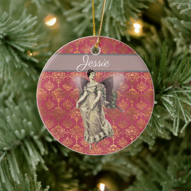 Extravagant Vintage Fairy Personalisiert Keramik Ornament (Baum)