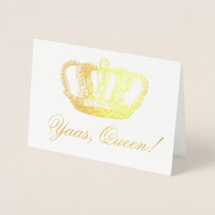 Extravagant Yaas Queen Fabulous Gold Foil Crown Folienkarte