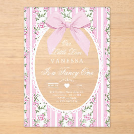 Extravagante 1 Liebe Shack Vintag Bow 1. Geburtsta Acryleinladungen