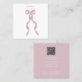 Extravagante Aquarellfarbe Rosa Bauch QR-Code Sozi Quadratische Visitenkarte