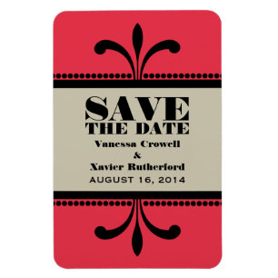 Extravagante Art Deco Speichern des Datumsmagazins Magnet