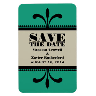 Extravagante Art Deco Speichern des Datumsmagazins Magnet