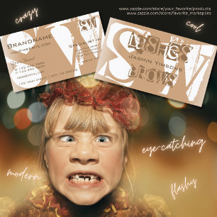 Extravagante Beige und Weiß-Chic mit Initials Stil Visitenkarte