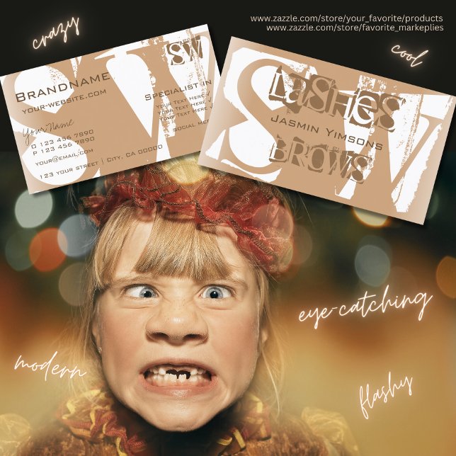 Extravagante Beige und Weiß-Chic mit Initials Stil Visitenkarte (Von Creator hochgeladen)