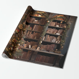 Extravagante Bibliotheksbücher Geschenkpapier