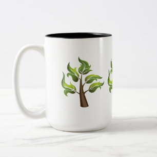 Extravagante Blätter Zweifarbige Tasse