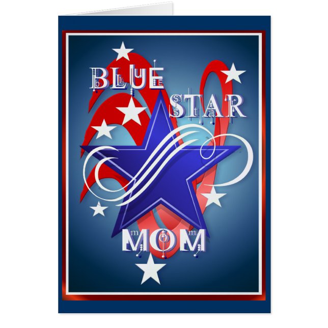 Extravagante blauer Stern-Mama-Karten (Vorne)