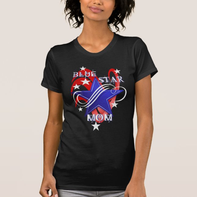 Extravagante blauer Stern-Mama-Shirts T-Shirt (Vorderseite)