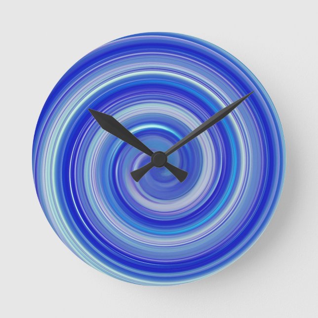 Extravagante Blauspirale Runde Wanduhr (Vorderseite)
