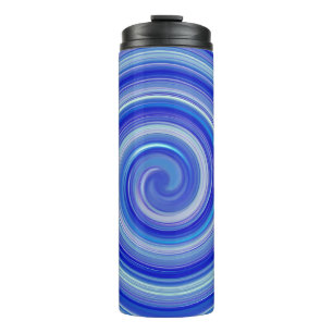 Extravagante Blauspirale Thermosbecher