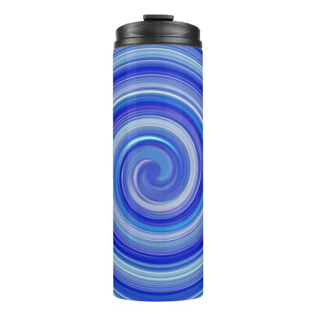 Extravagante Blauspirale Thermosbecher (Vorderseite)