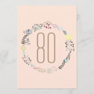 Extravagante Blume und Diamanten 80. Geburtstag Einladung