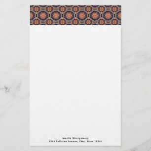 Extravagante Blume und Sternen-Muster Briefpapier