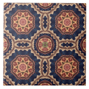 Extravagante Blume und Sternen-Muster Fliese