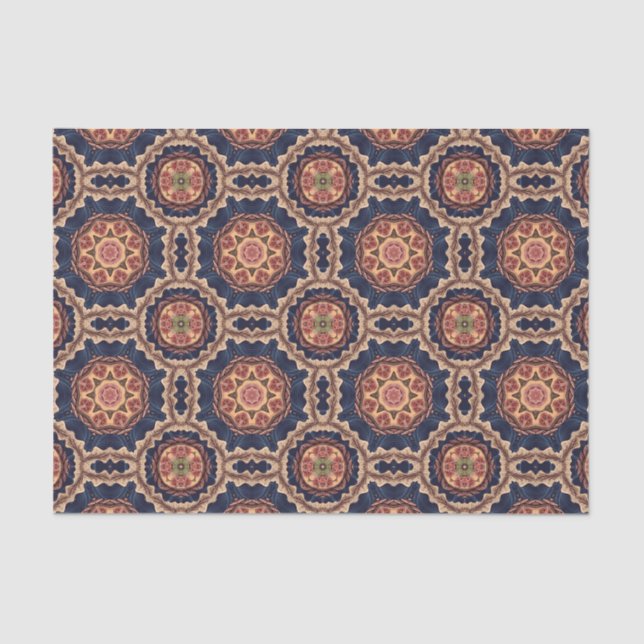 Extravagante Blume und Sternen-Muster Seidenpapier (Vorderseite)