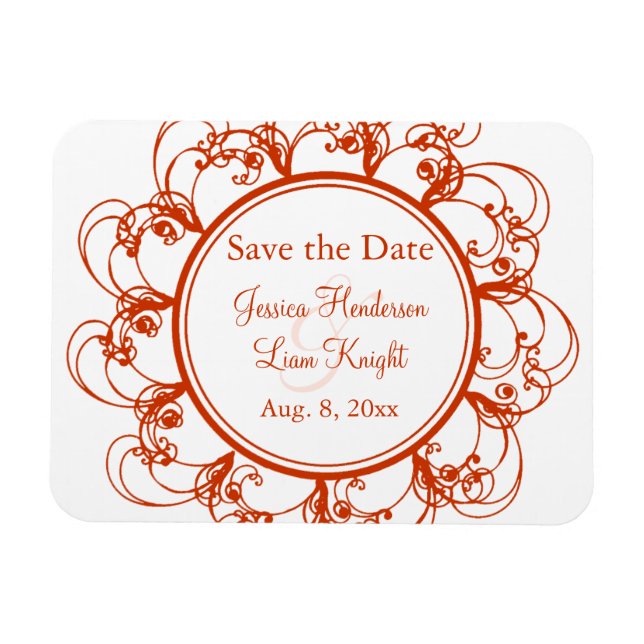 Extravagante Blüte Speichern Sie das Datumsfenster Magnet (Horizontal)