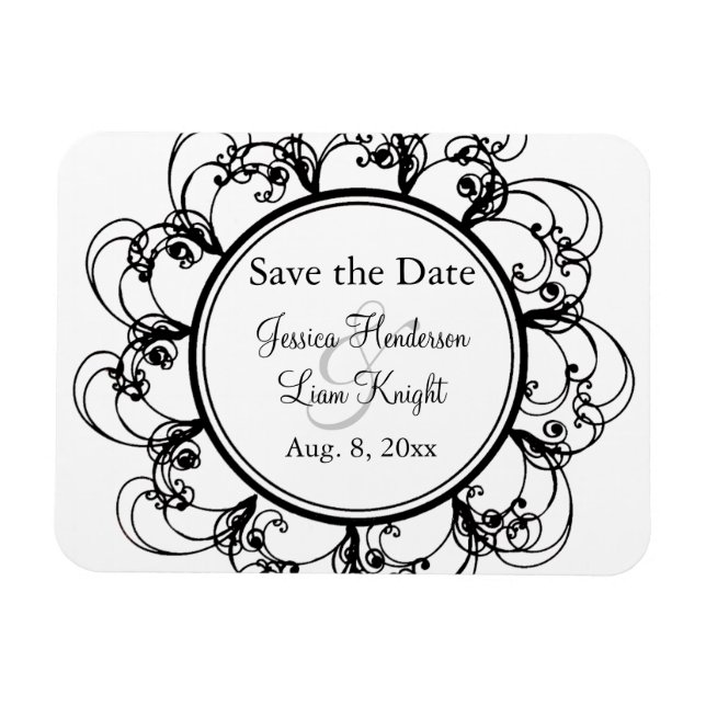 Extravagante Blüte Speichern Sie das Datumsfenster Magnet (Horizontal)