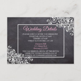 Extravagante Chalkboard-Hochzeitskarte Begleitkarte