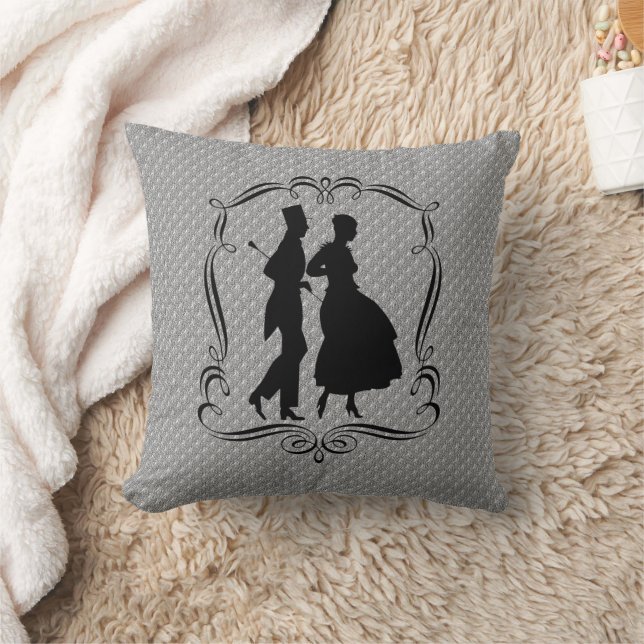 Extravagante Couple Silhouette Vintag Art Kissen (Decke)