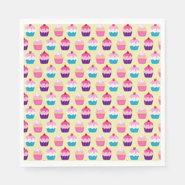 Extravagante Cupcakes Geburtstag Serviette (Vorderseite)