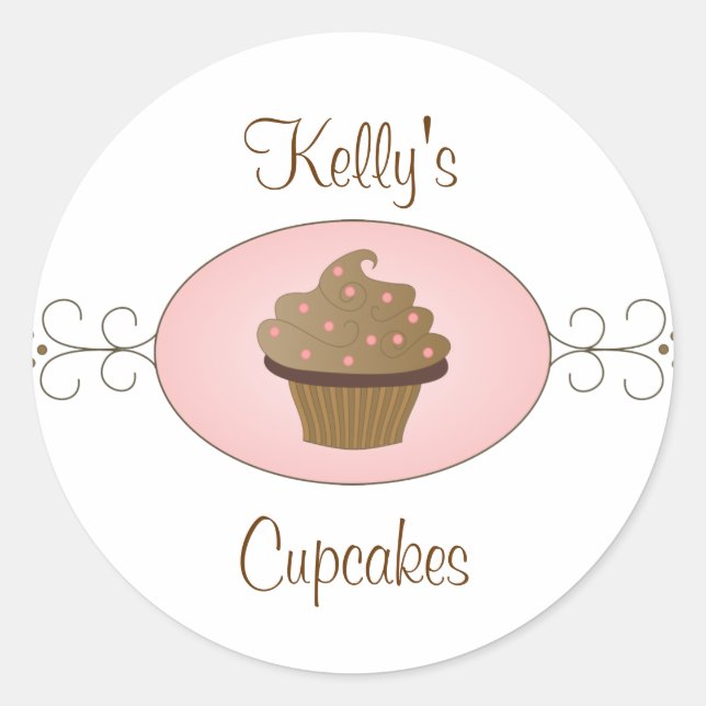 Extravagante Cupcakes Runder Aufkleber (Vorderseite)
