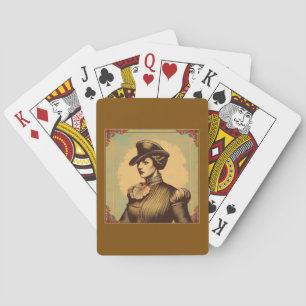 Extravagante Dame in zeitgenössischem Kostüm Spielkarten
