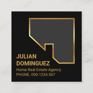 Extravagante Einfache Gold-Dachterrasse-Kontur Quadratische Visitenkarte
