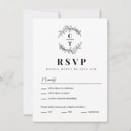 Extravagante Einfache Monogramm-Hochzeitskarte Einladung