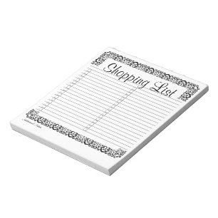 Extravagante Einkaufsliste Notepad Notizblock