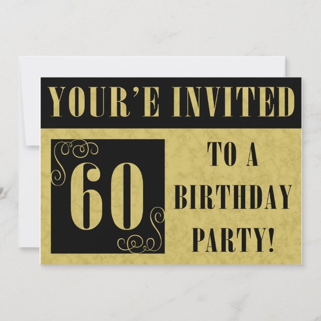 Extravagante Einladungen zum 60. Geburtstag (Vorderseite)