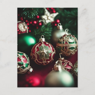 Extravagante elegante Viktorianische Weihnachtsbäl Feiertagspostkarte