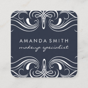 Extravagante Elemente Blau Quadratische Visitenkarte