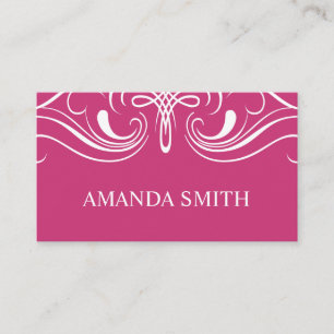Extravagante Elemente Einfache Fuchsia Visitenkarte