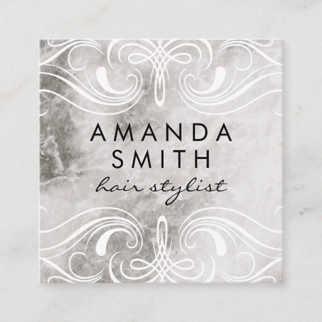 Extravagante Elemente Marmor Quadratische Visitenkarte (Vorderseite)