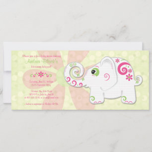 Extravagante Elephant Baby Dusche Einladung