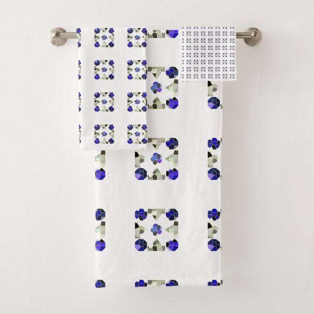 Extravagante Farbbilder, grau und blau Badhandtuch Set (Insitu)