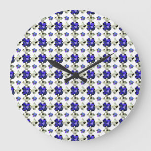 Extravagante Farbbilder, grau und blau Große Wanduhr